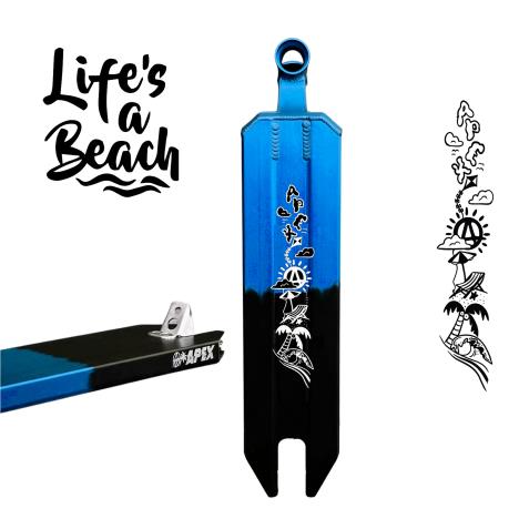 Apex Life's a Beach Special Edition Blue / Black Scooter Deck - 5" x 19.3"